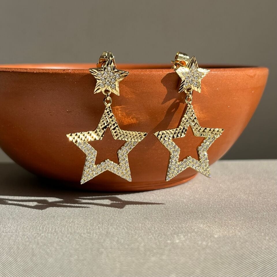 Pırlanta işçiliği yıldız xuping küpe