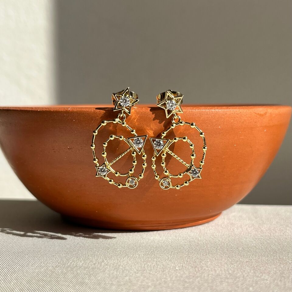 Pırlanta işçiliği yıldız xuping küpe