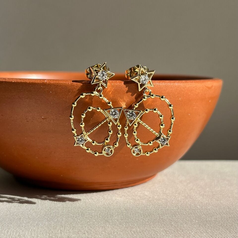 Pırlanta işçiliği yıldız xuping küpe