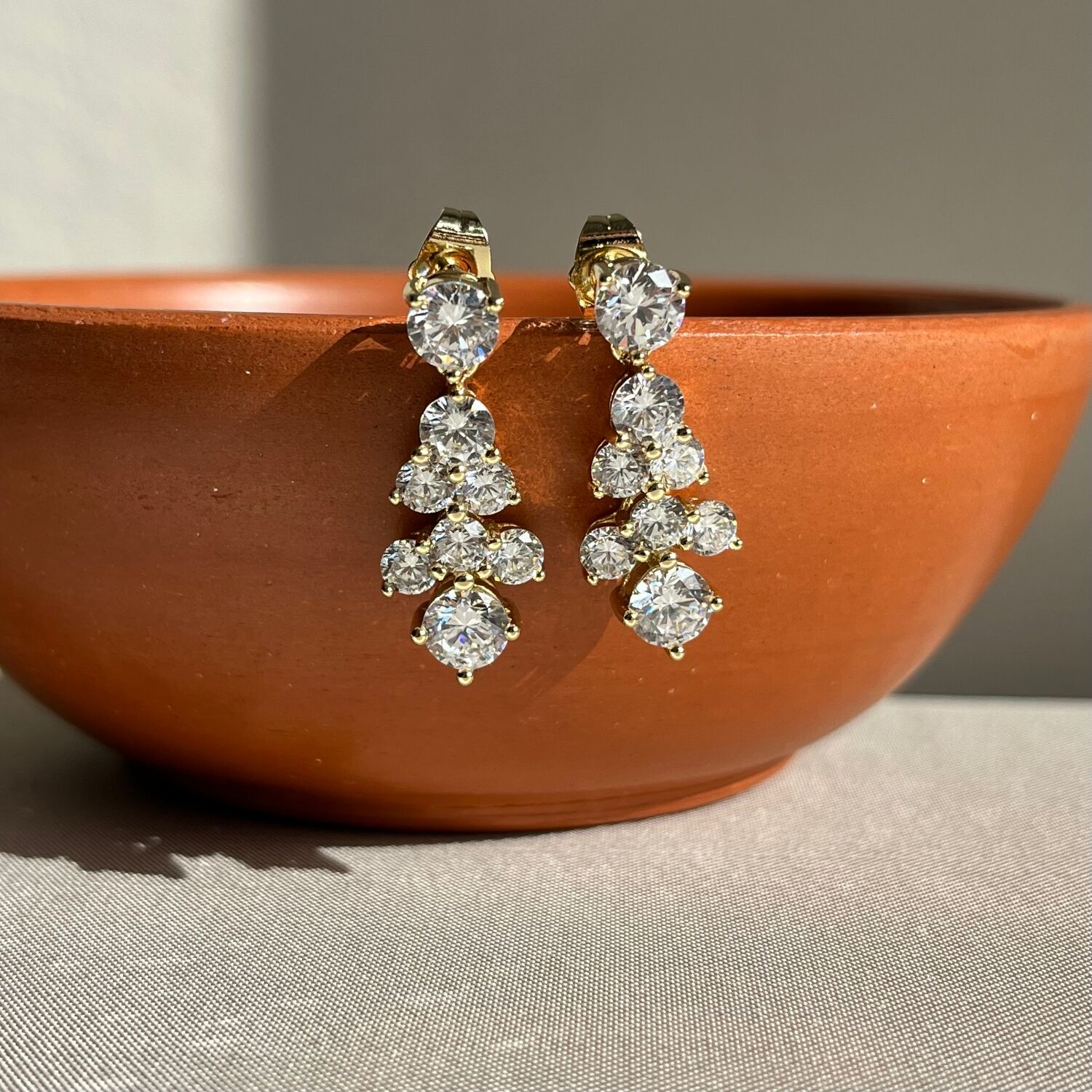 Round pırlanta montür mücevher işçiliği xuping küpe