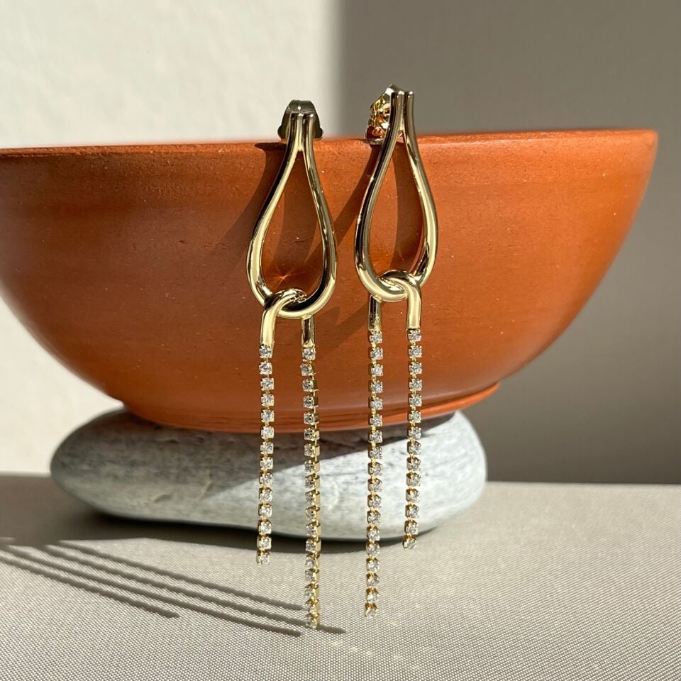 Suyolu pırlanta işçiliği sallantılı xuping küpe