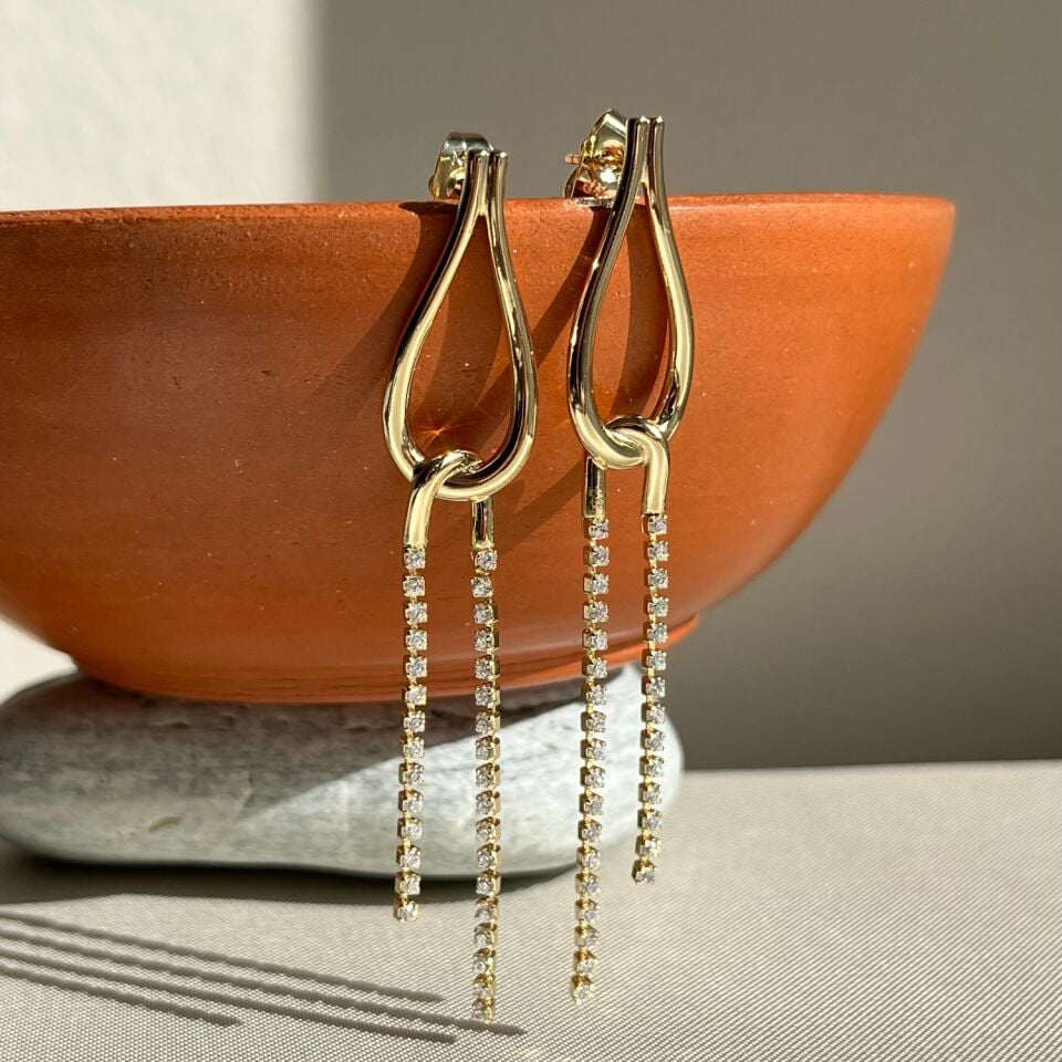 Suyolu pırlanta işçiliği sallantılı xuping küpe