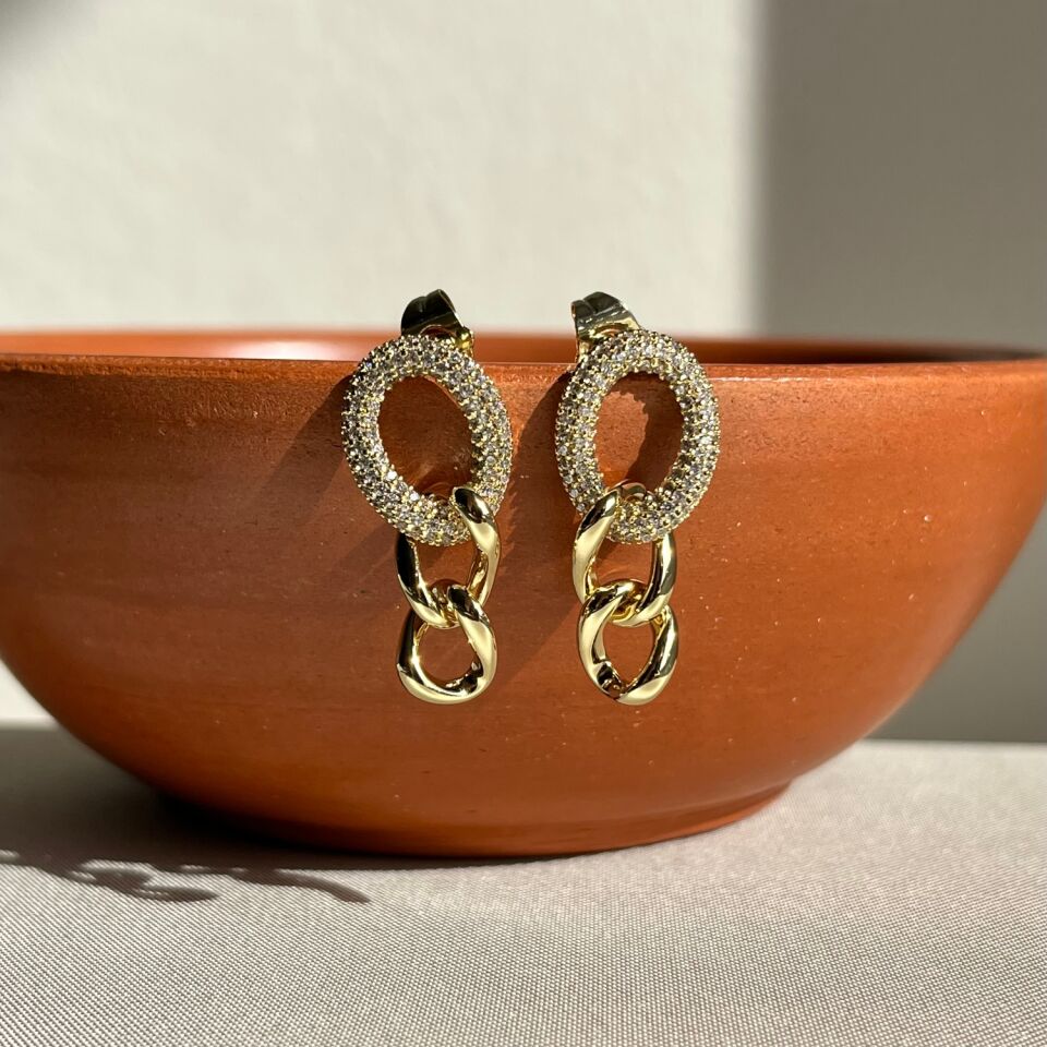 Pırlanta işçiliği gurmet model sallantılı xuping küpe