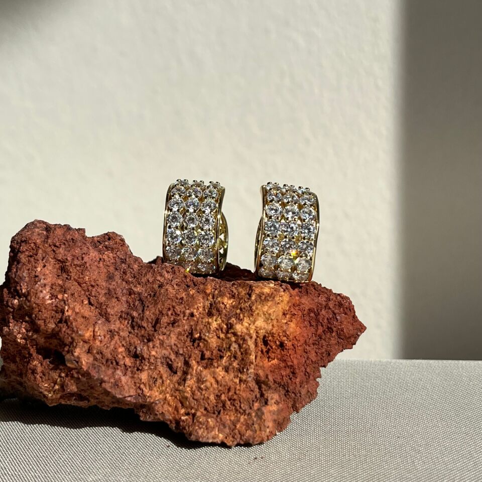 Yarımtur round pırlanta montür xuping küpe