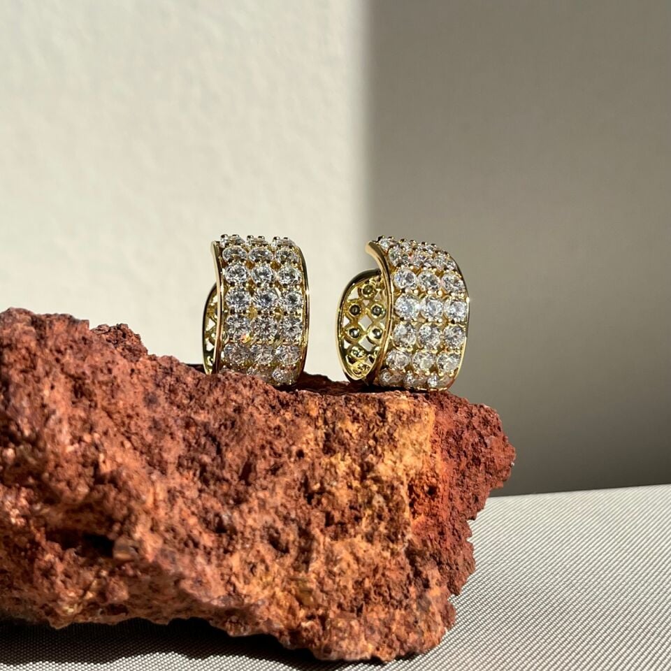 Yarımtur round pırlanta montür xuping küpe