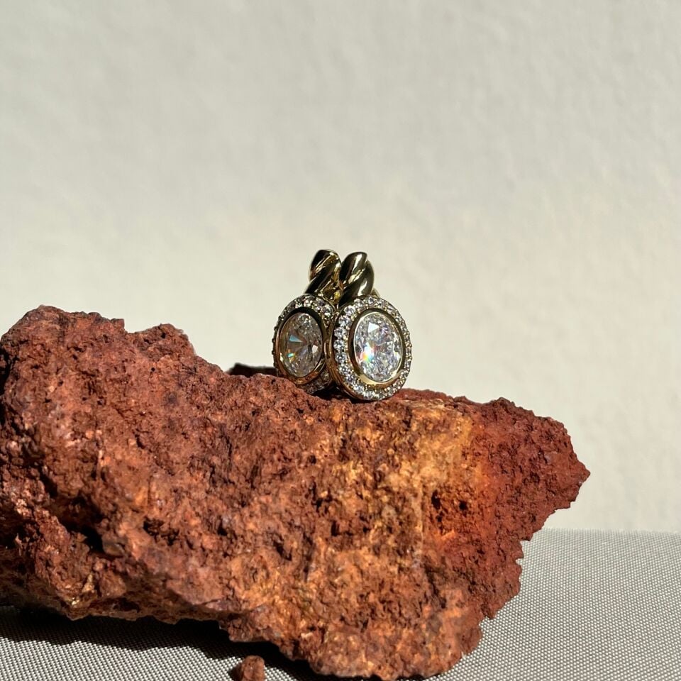 Oval pırlanta işçiliği elmas model xuping küpe