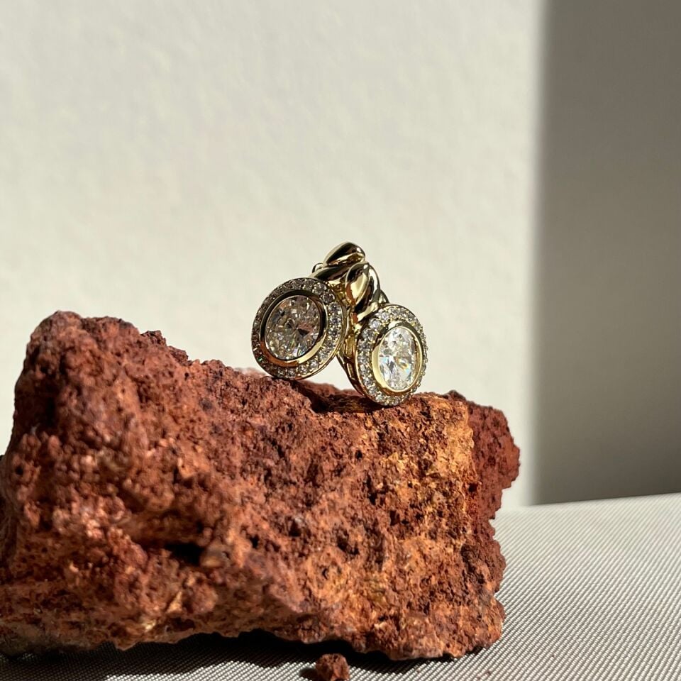 Oval pırlanta işçiliği elmas model xuping küpe