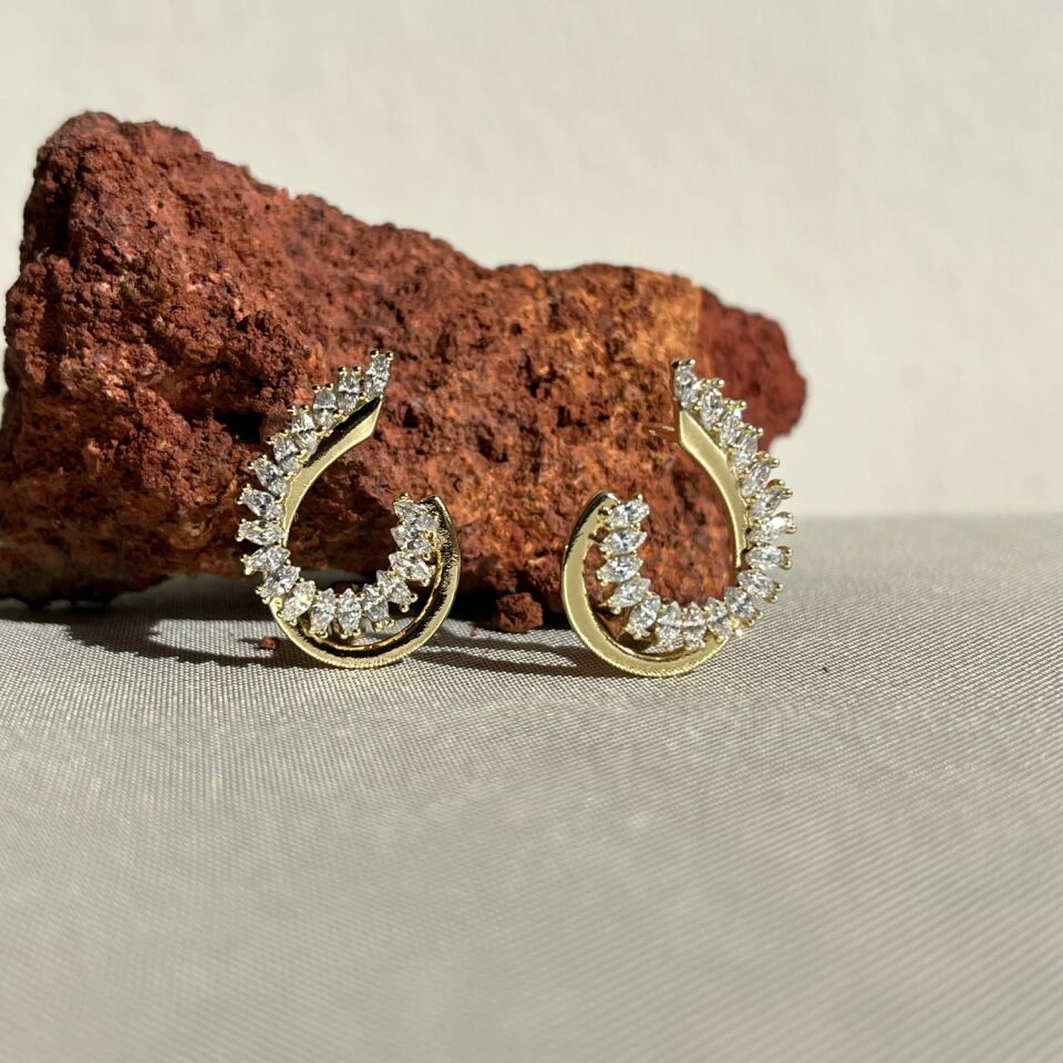 Markiz pırlanta montür xuping küpe