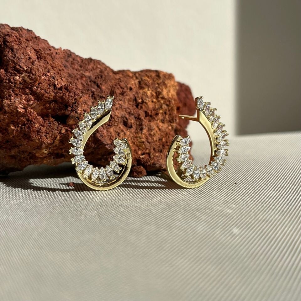 Markiz pırlanta montür xuping küpe