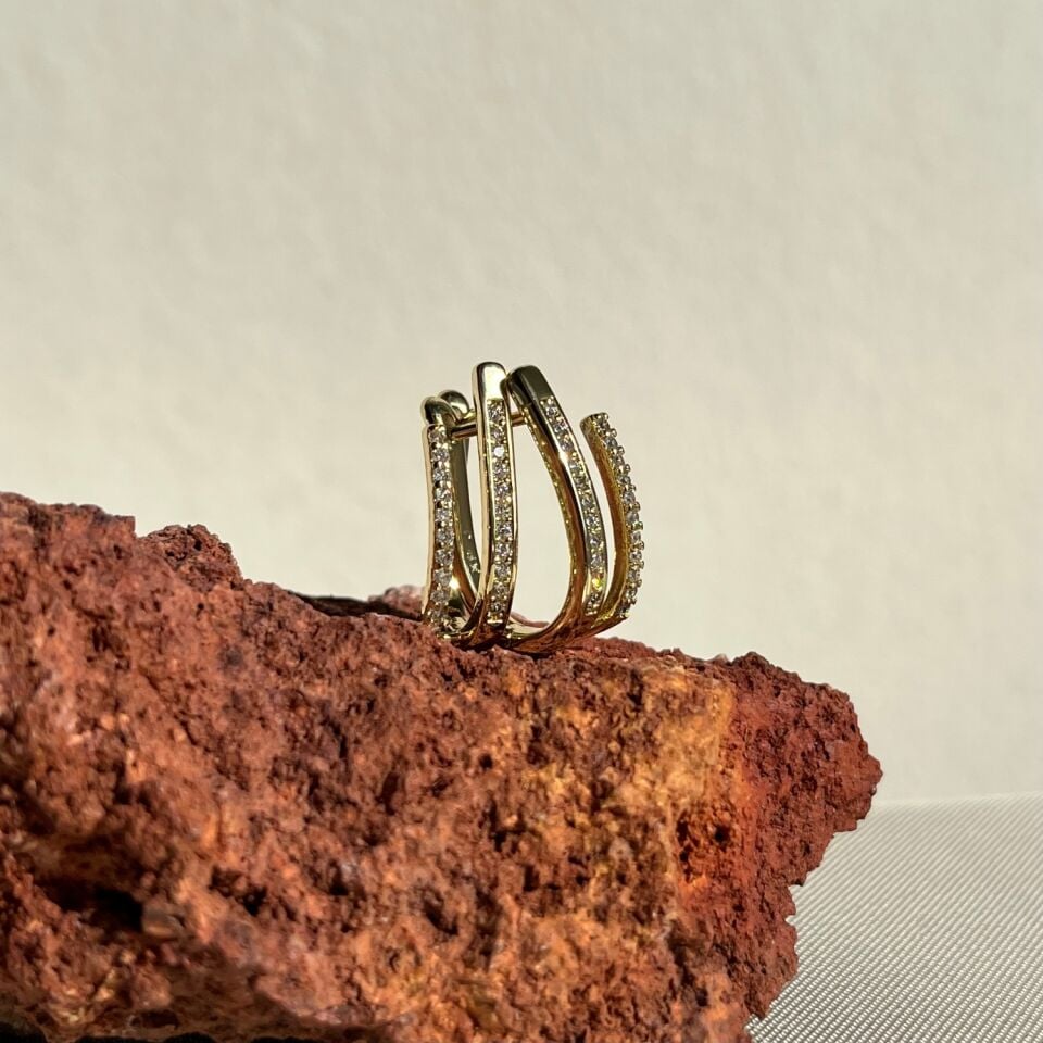 Pırlanta işçiliği U model xuping küpe