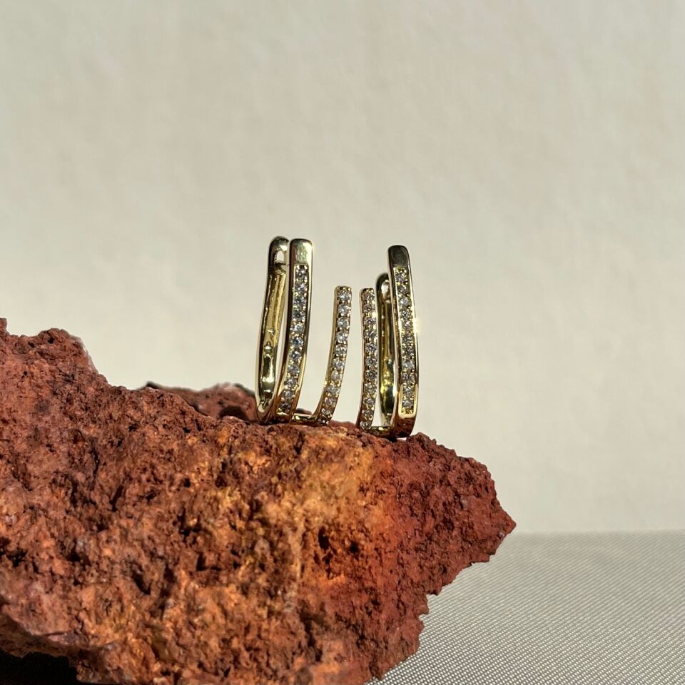 Pırlanta işçiliği U model xuping küpe