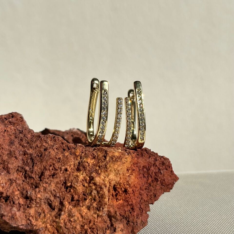 Pırlanta işçiliği U model xuping küpe