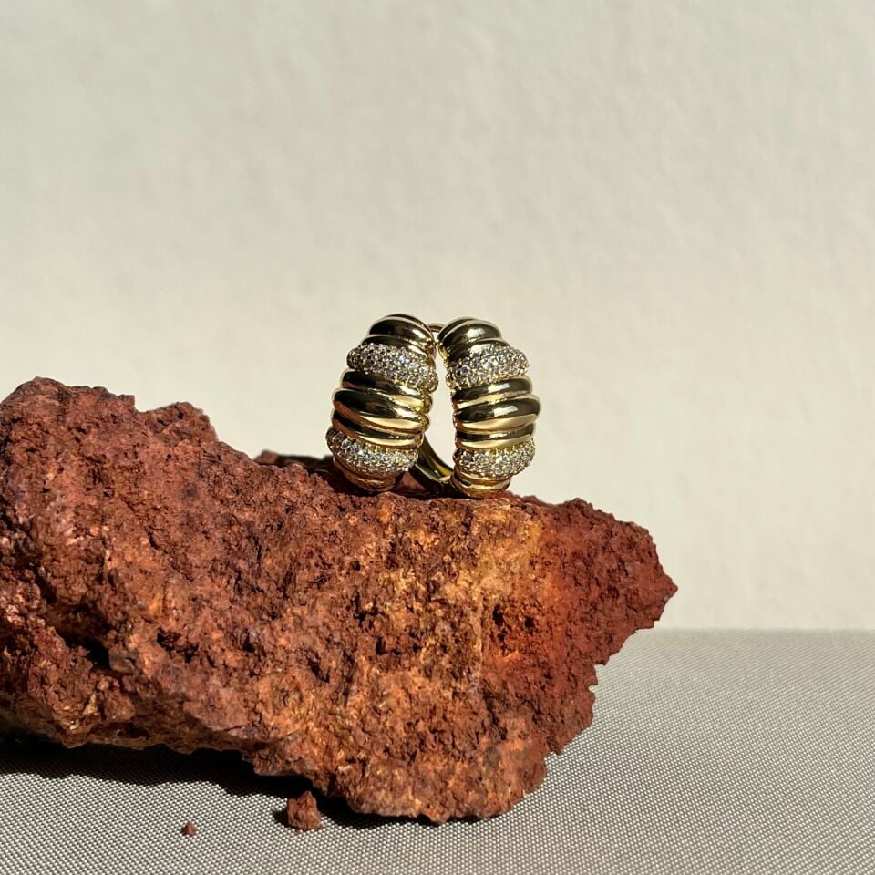 Pırlanta işçiliği halka model xuping küpe