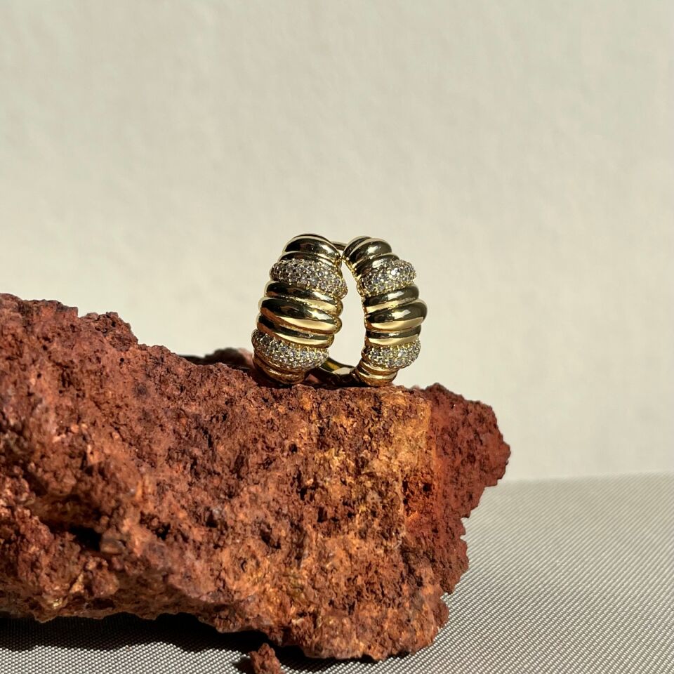 Pırlanta işçiliği halka model xuping küpe