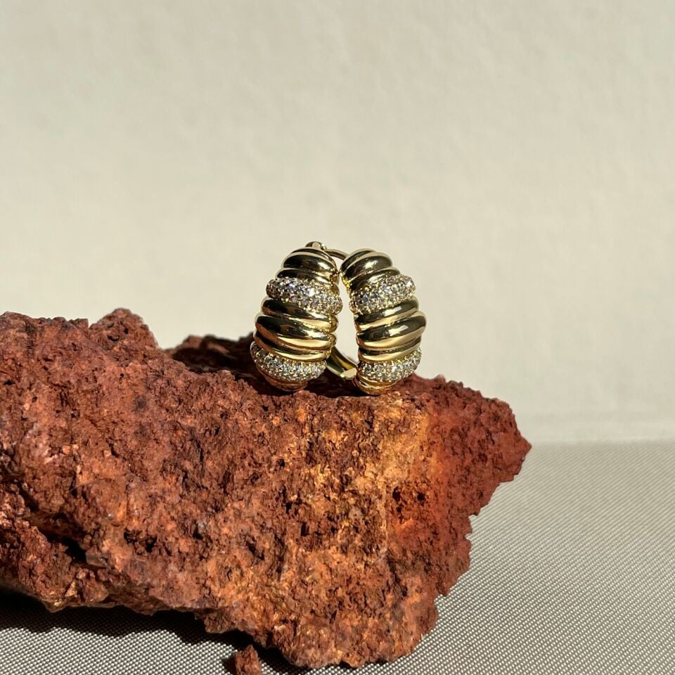 Pırlanta işçiliği halka model xuping küpe