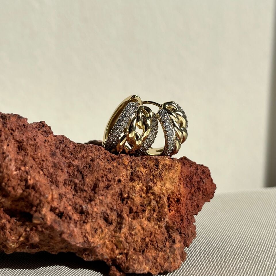 Pırlanta işçiliği gurmet model xuping küpe