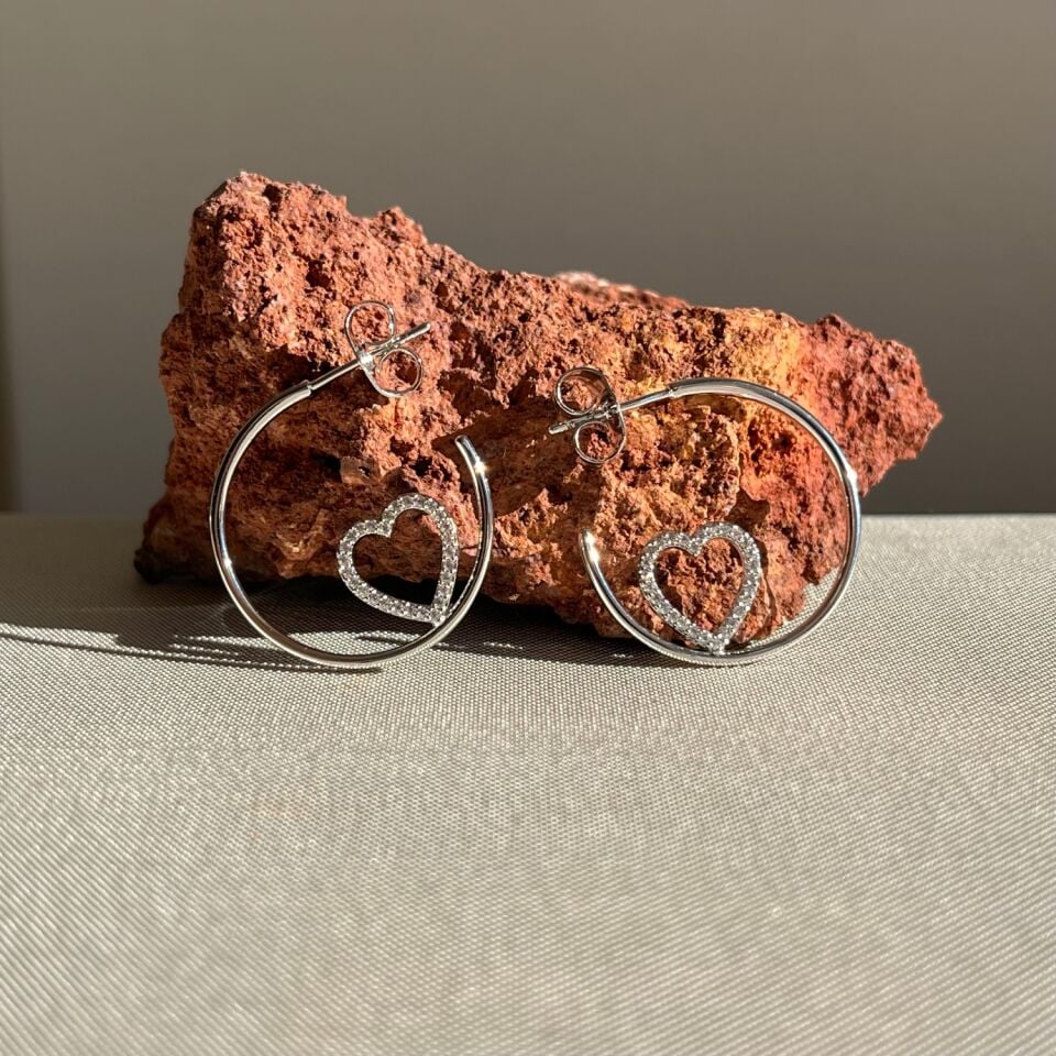 Pırlanta işçiliği halka kalp xuping küpe