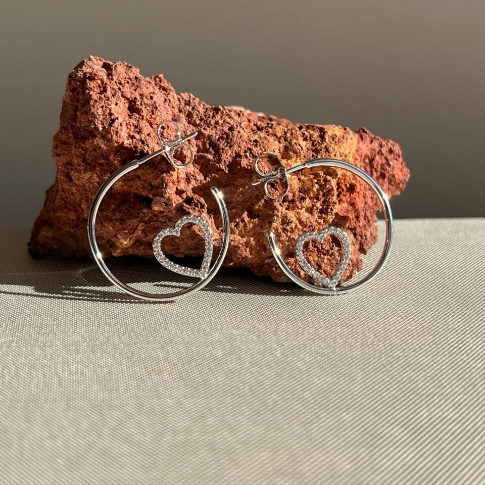 Pırlanta işçiliği halka kalp xuping küpe