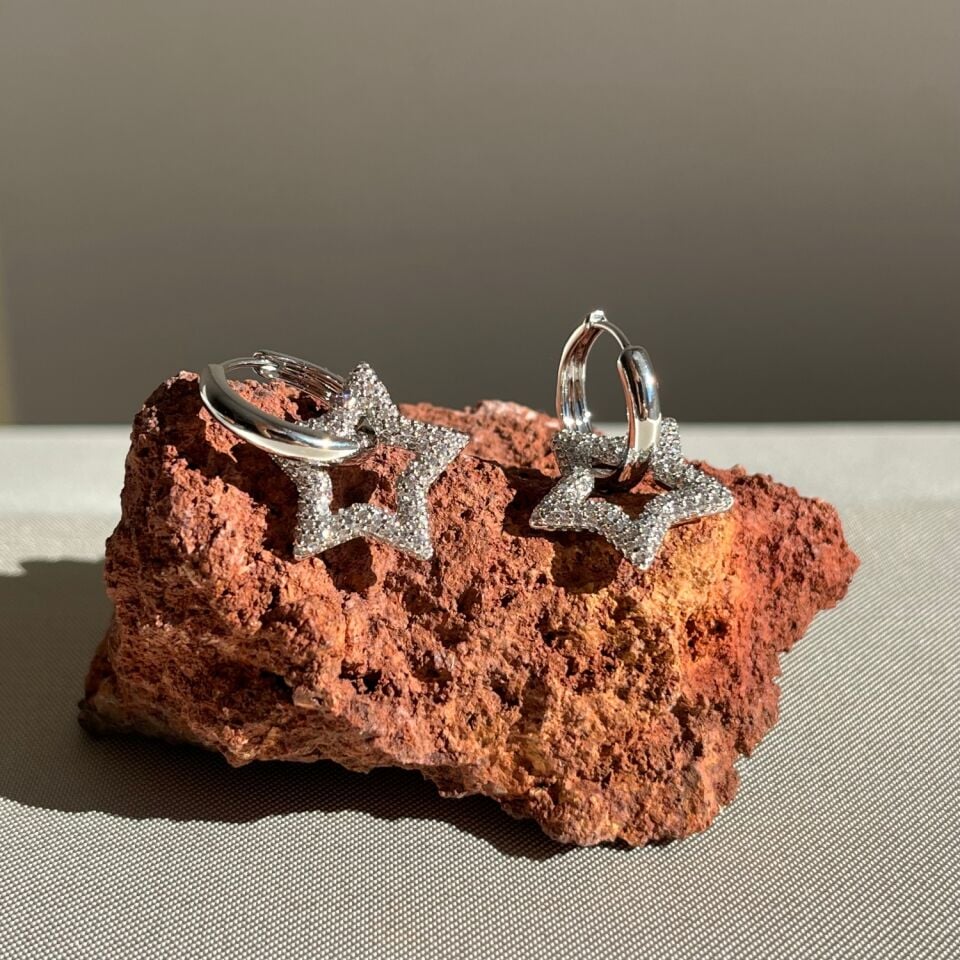 Pırlanta işçiliği sallantılı yıldız xuping küpe