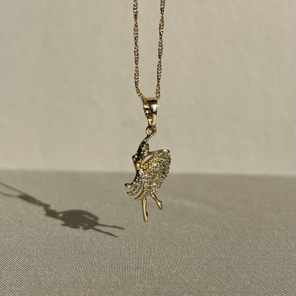 Pırlanta işçiliği balerin singapur zincirli xuping kolye