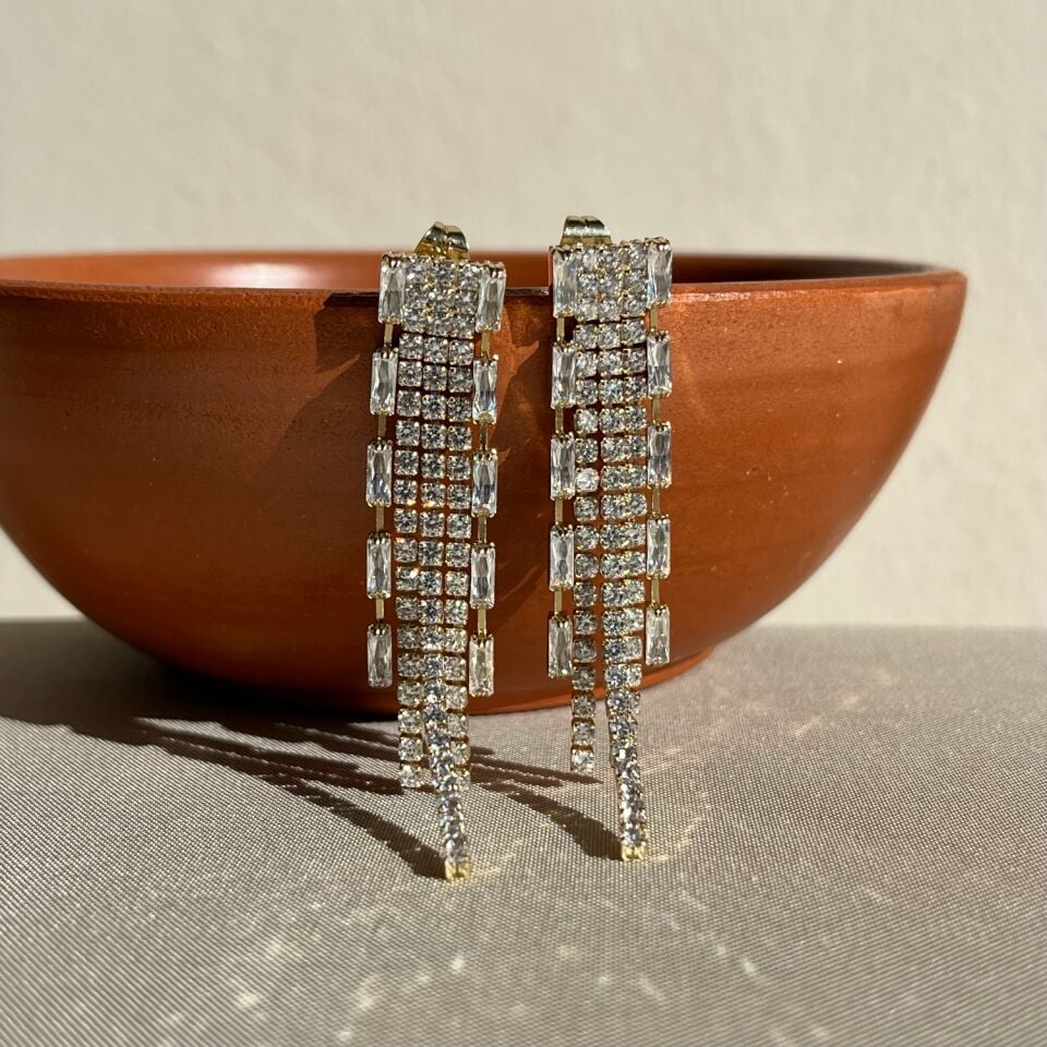 Baget pırlanta montür sallantılı xuping küpe