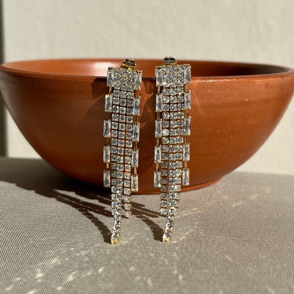 Baget pırlanta montür sallantılı xuping küpe