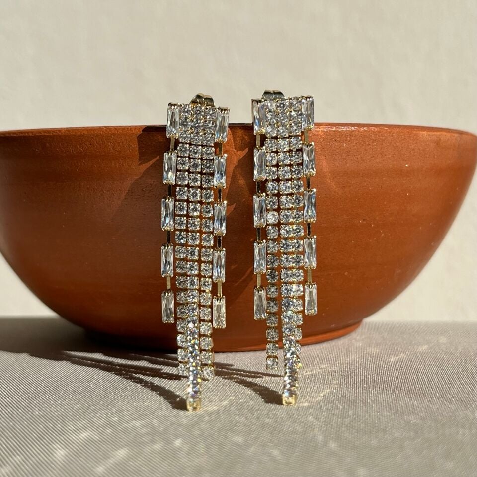 Baget pırlanta montür sallantılı xuping küpe