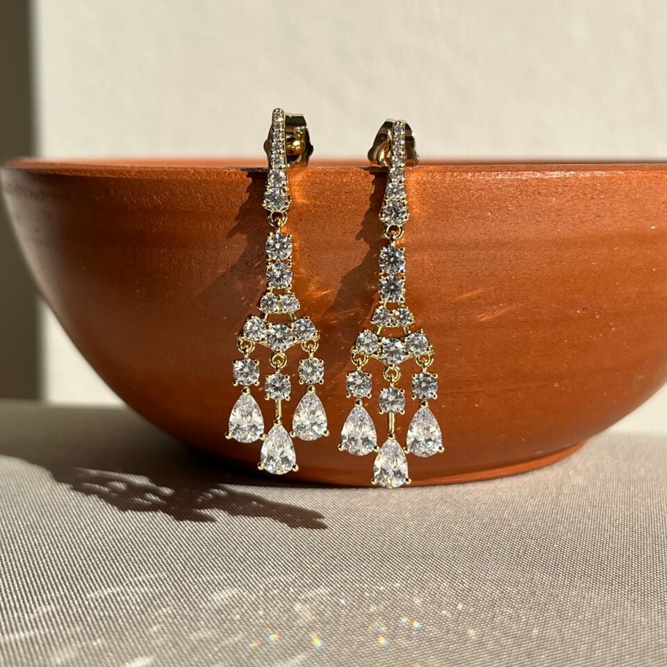 Damla & round pırlanta montür tasarım xuping küpe