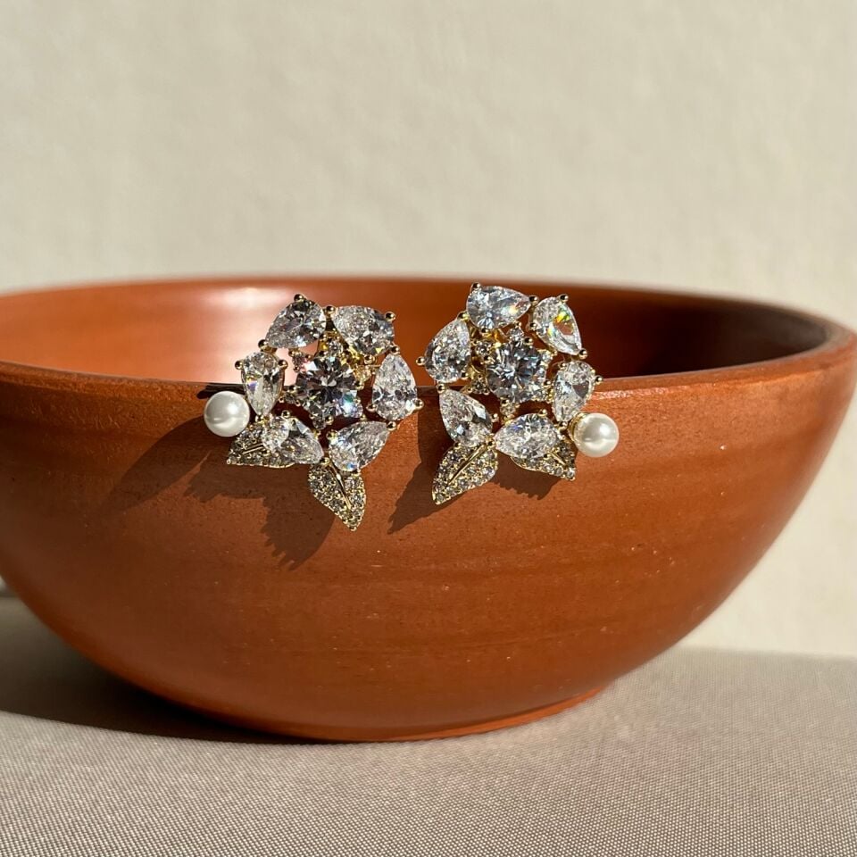 Damla & round pırlanta montür xuping küpe