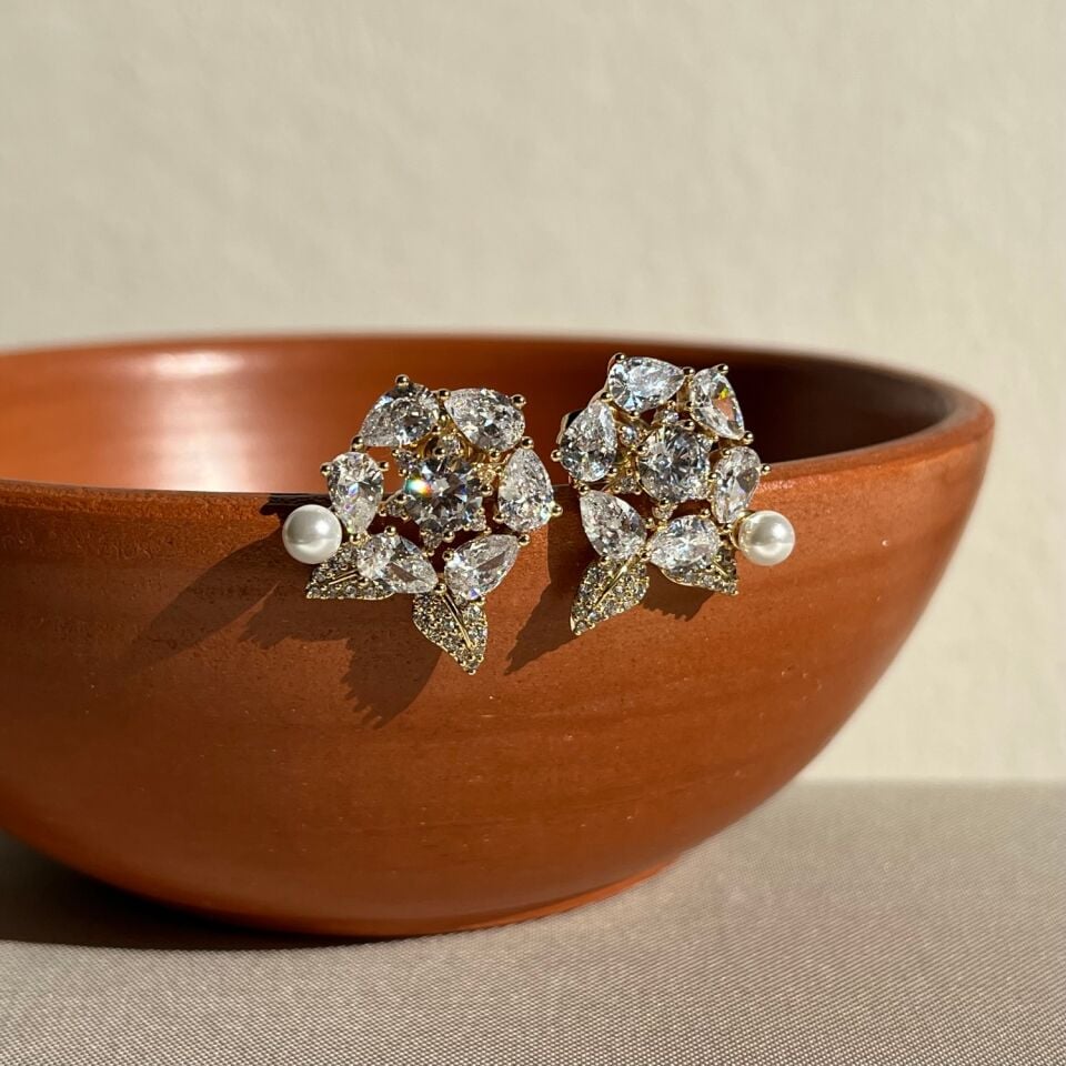 Damla & round pırlanta montür xuping küpe