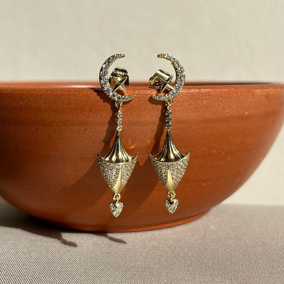 Pırlanta işçiliği ayyıldız xuping küpe