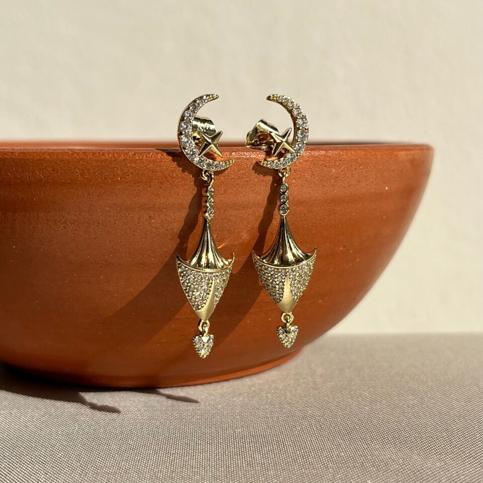 Pırlanta işçiliği ayyıldız xuping küpe