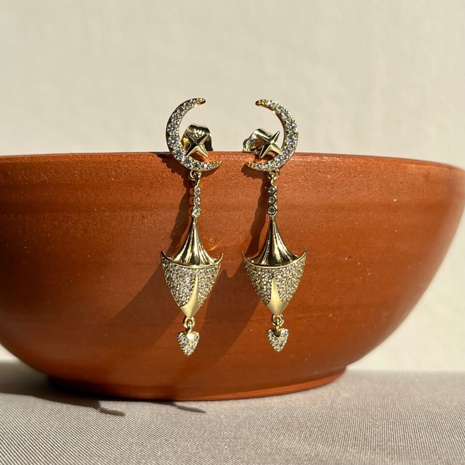 Pırlanta işçiliği ayyıldız xuping küpe