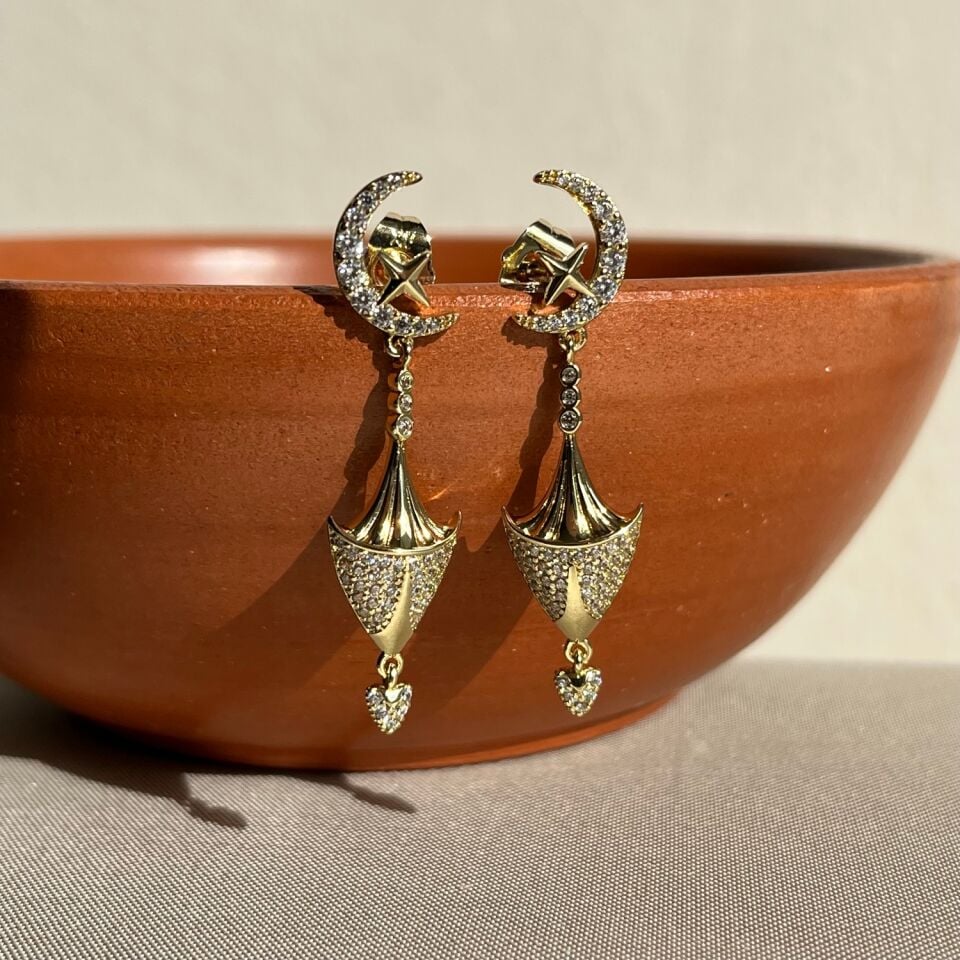 Pırlanta işçiliği ayyıldız xuping küpe